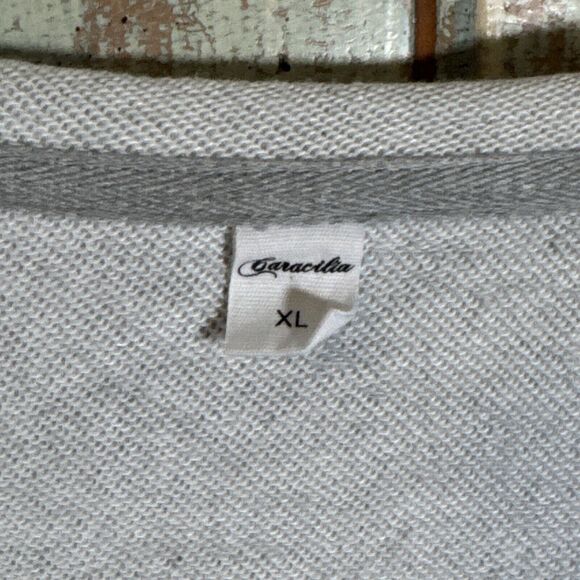 Caracilia Gray V Neck Extra Large Sweatshirt - Picture 2 of 10